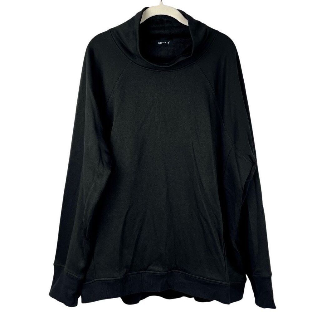 Kinesis Black Turtleneck Front Pocket Thumb Hole Wrist Soft Inside Lining 2X